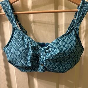 Birdsong Ocean Blue Leaf Print Bikini Top 32 H